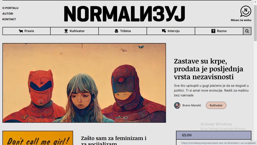 Screenshot of the Normalizuj.me website