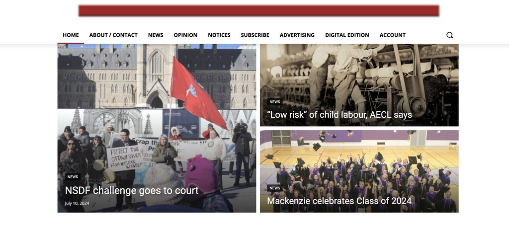 Screenshot of the North Renfrew Times website