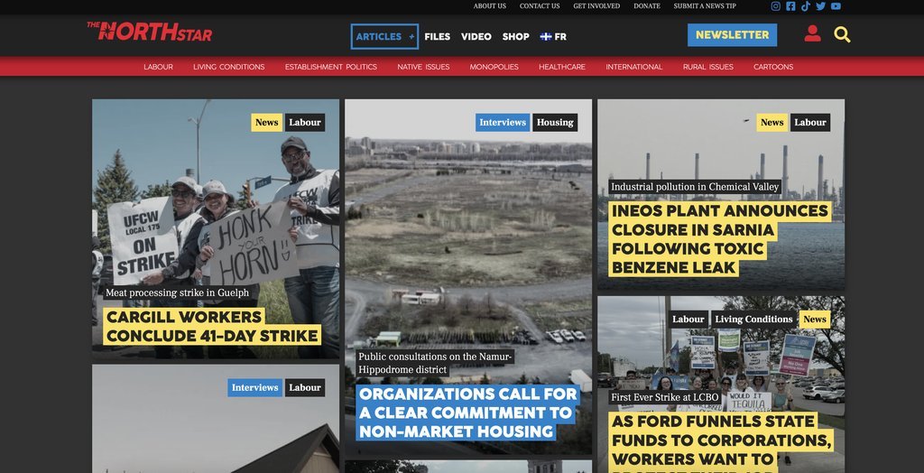 Screenshot of the North Star Press website