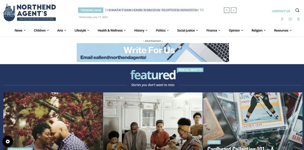 Screenshot of the Northend Agent's website