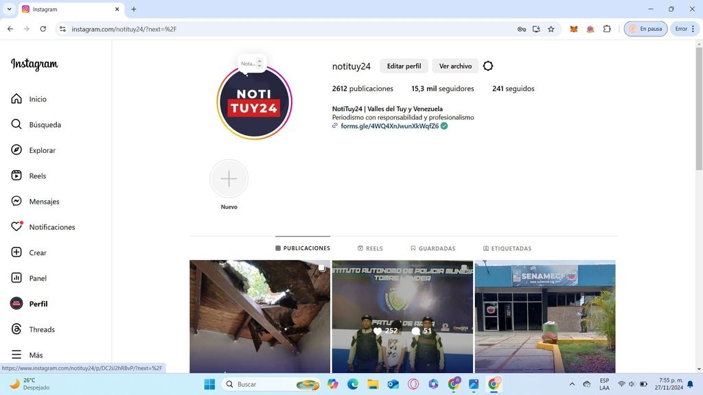 Screenshot of the notituy24 website