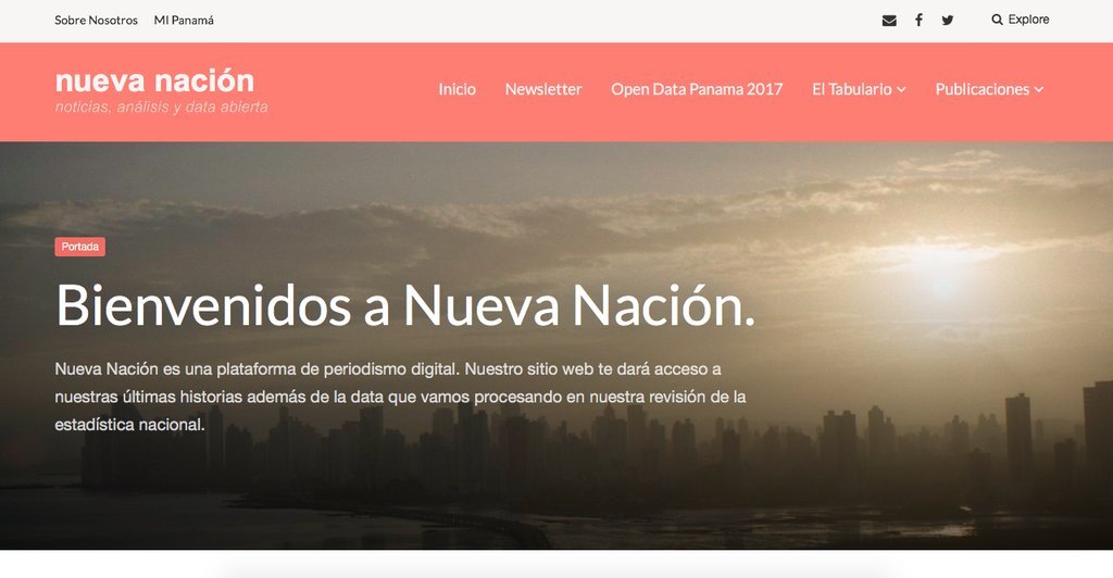 Screenshot of the Nueva Nacion website