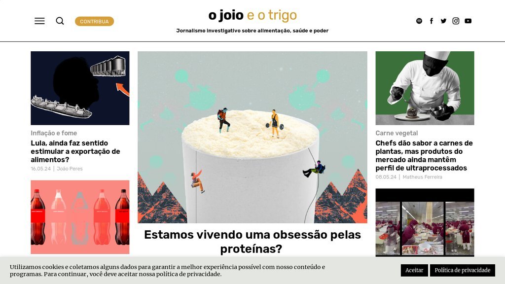 Screenshot of the O Joio e O Trigo website