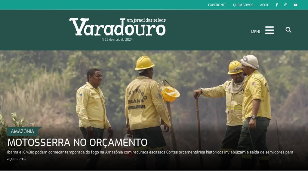 Screenshot of the O Varadouro website