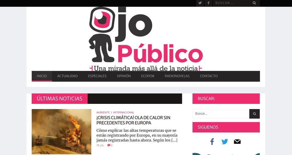 Screenshot of the Ojo Publico.Co website