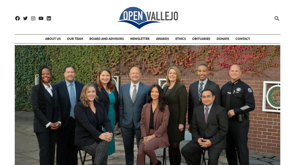Screenshot of the Open Vallejo website