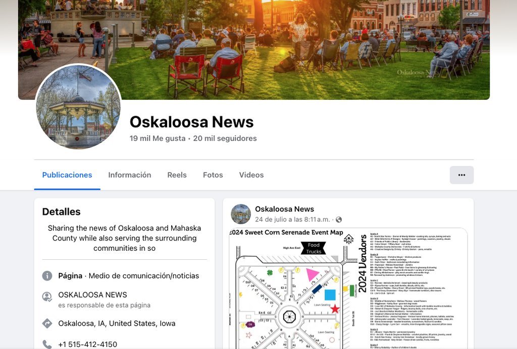 Screenshot of the Oscaloosa News website