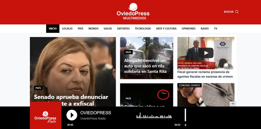 Screenshot of the Oviedopress website
