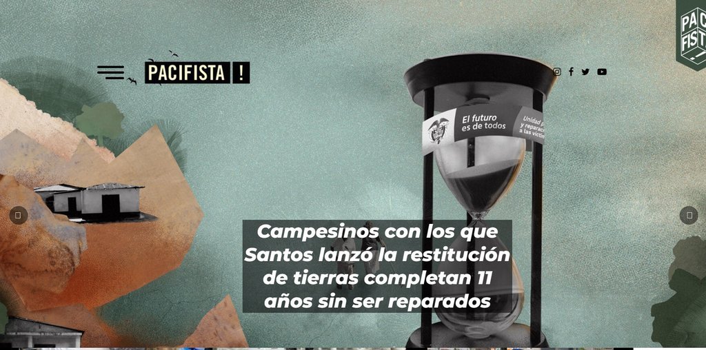 Screenshot of the ¡Pacifista! website