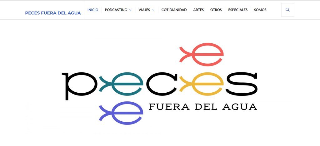 Screenshot of the Peces Fuera Del Agua website