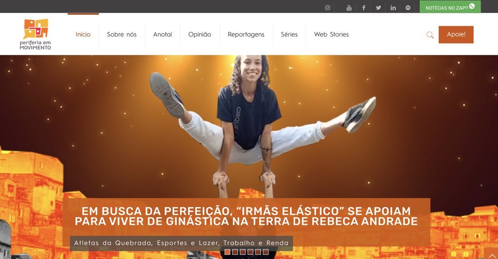 Screenshot of the Periferia em Movimento website