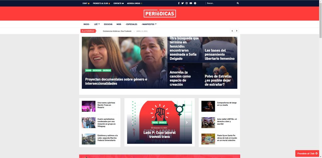 Screenshot of the Periodicas website
