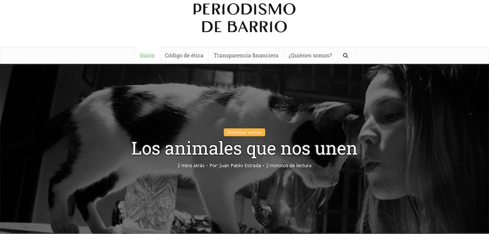 Screenshot of the Periodismo De Barrio website