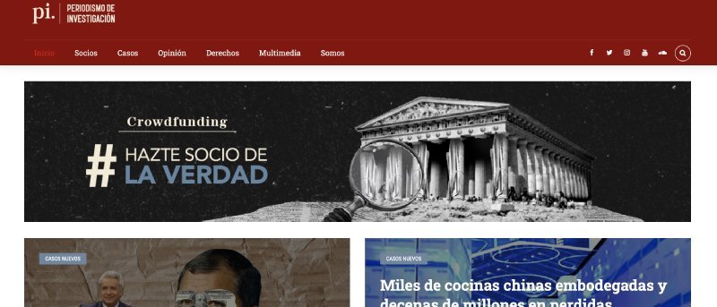 Screenshot of the Periodismo De Investigacion website