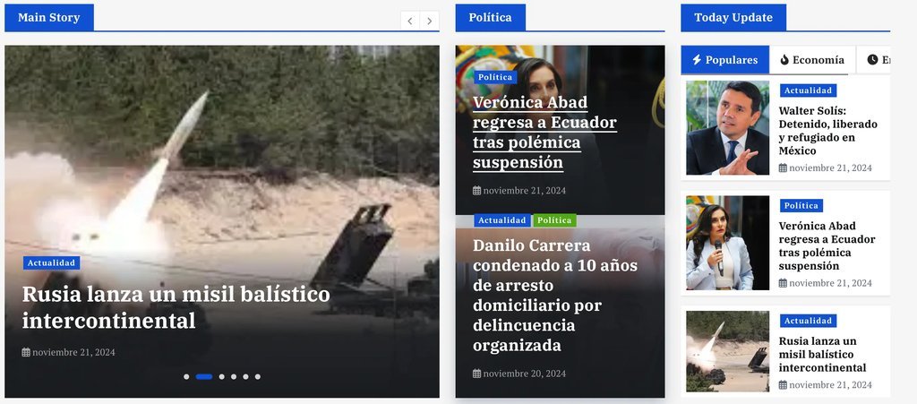 Screenshot of the Periodismo Ecuador website