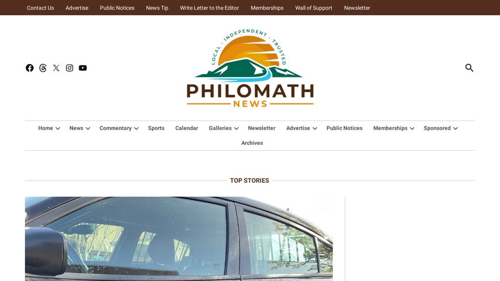 Screenshot of the Philomath News website