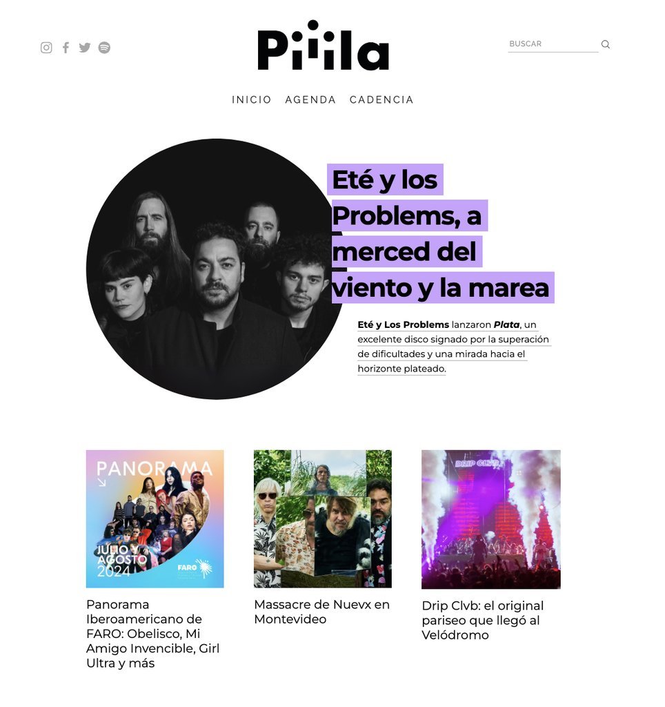 Screenshot of the Piiila website