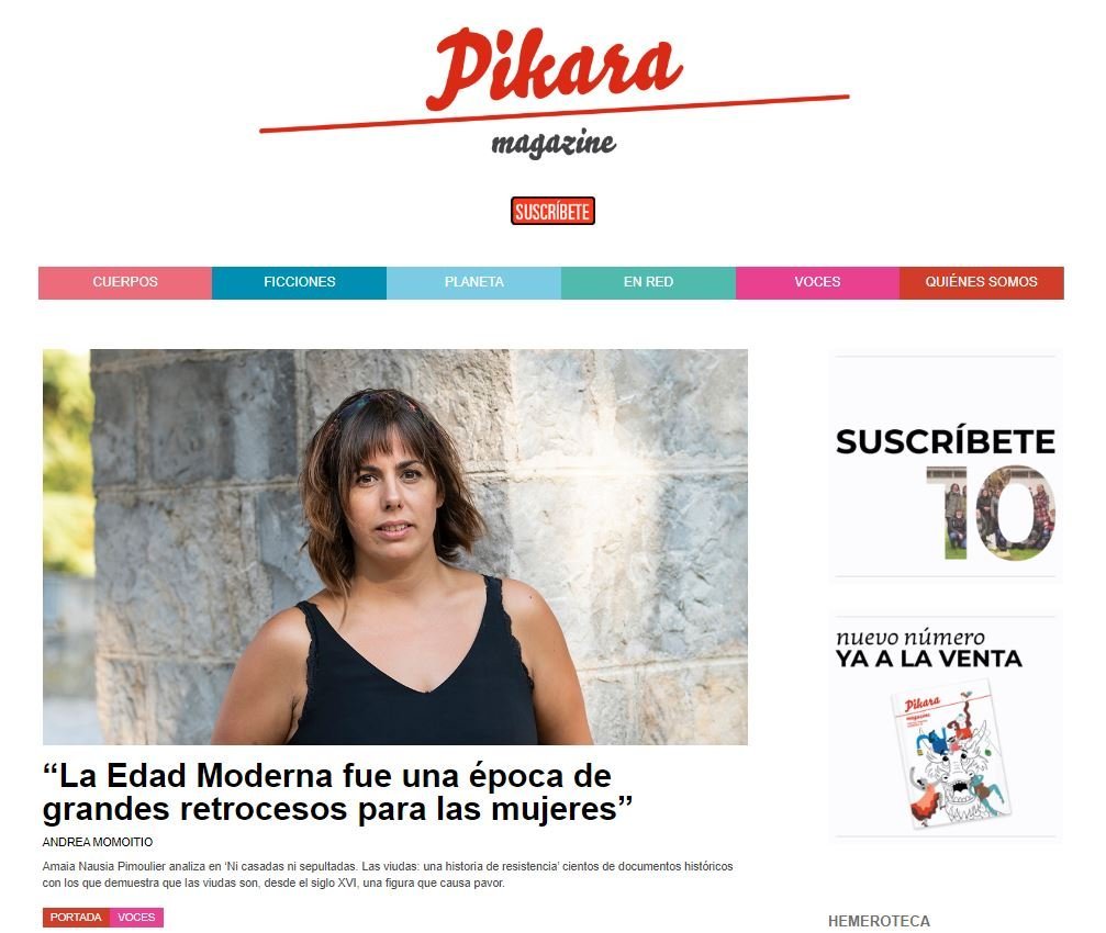 Screenshot of the Pikara Magazine website