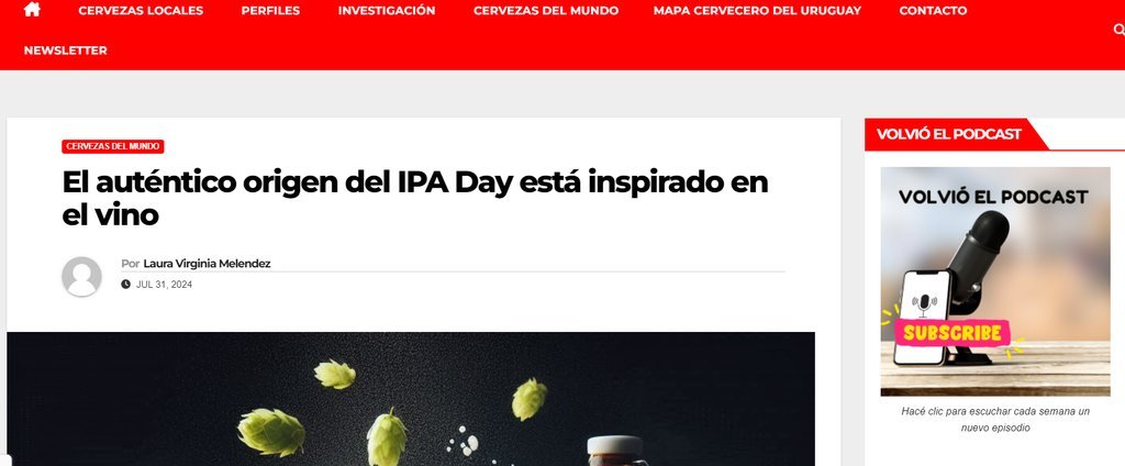 Screenshot of the Pinta Daily website