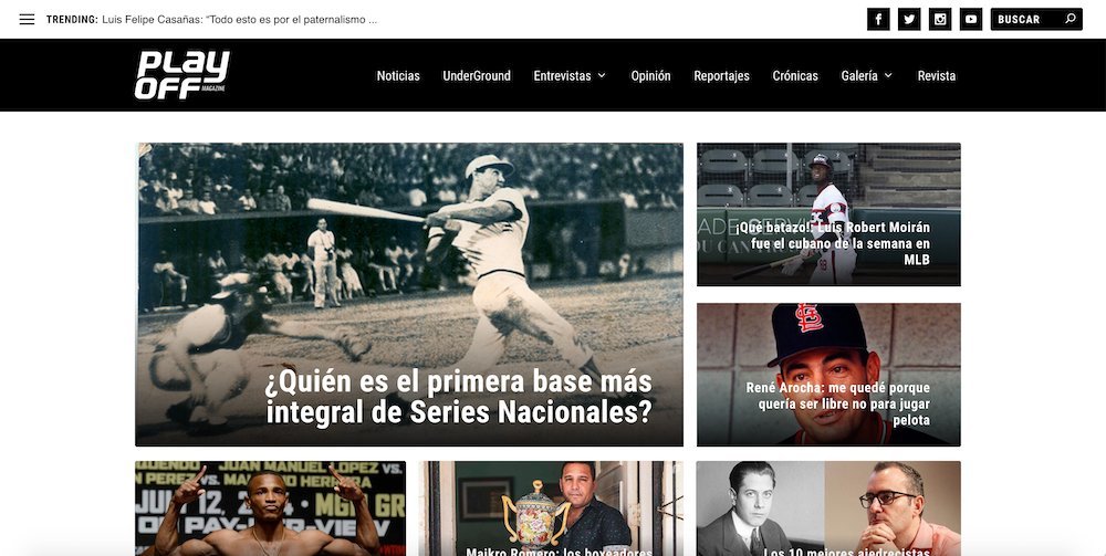 Screenshot of the Playoff Magazine website