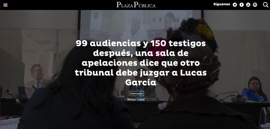 Screenshot of the Plaza Publica website