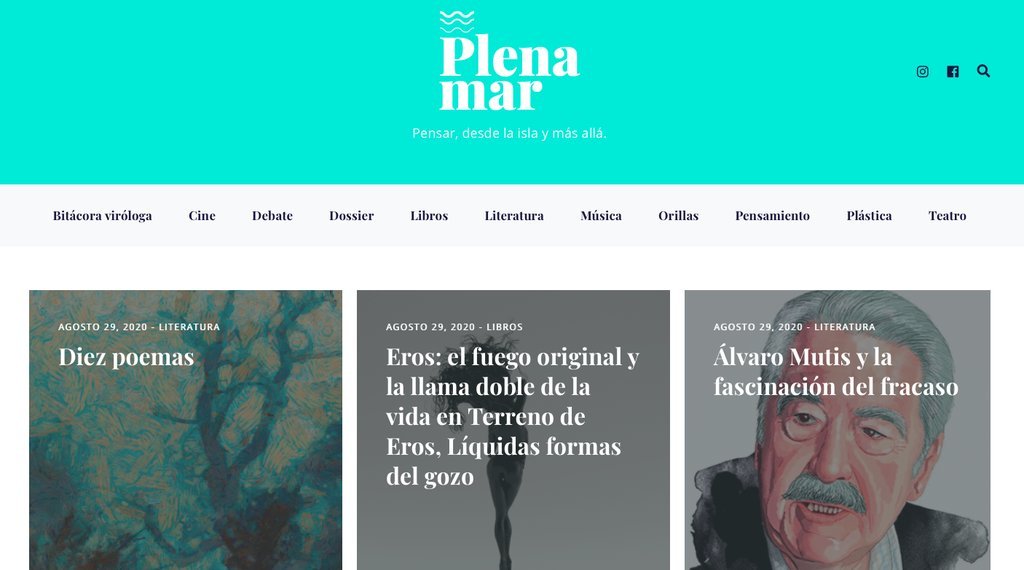 Screenshot of the Plenamar website