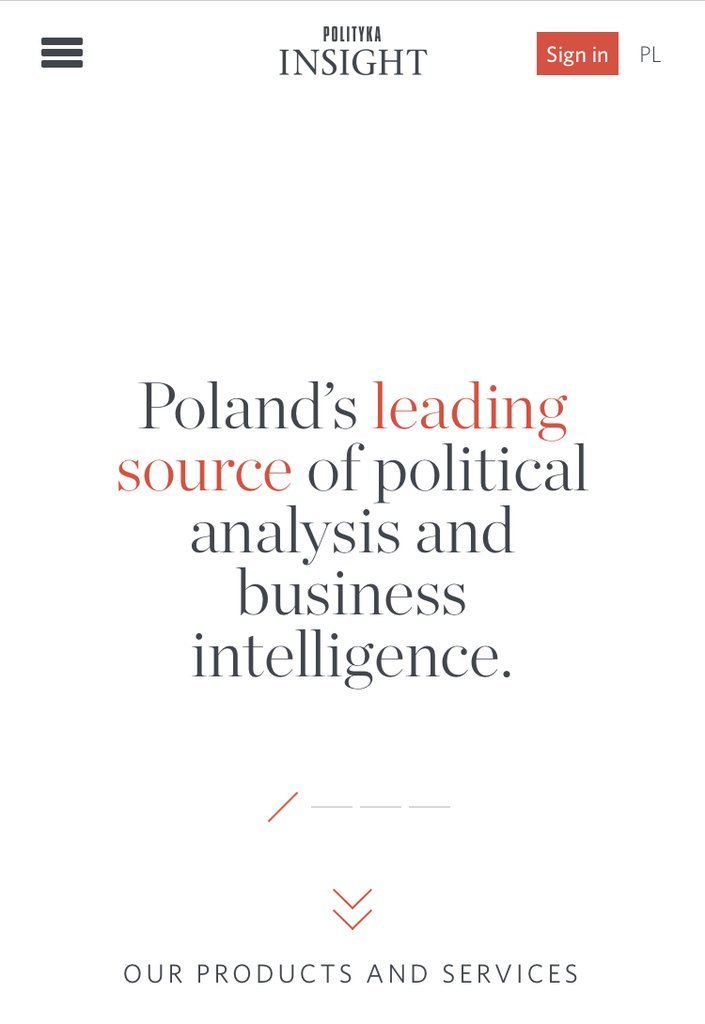 Screenshot of the Polityka Insight website