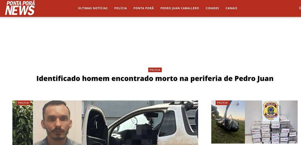 Screenshot of the Ponta Porã News website