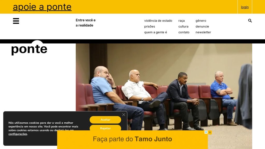 Screenshot of the Ponte Jornalismo website