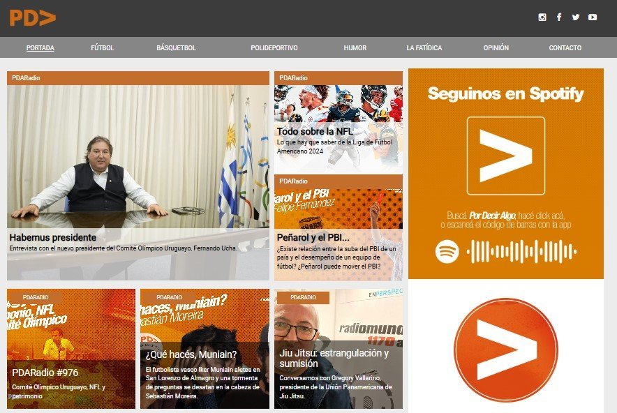 Screenshot of the Por Decir Algo website