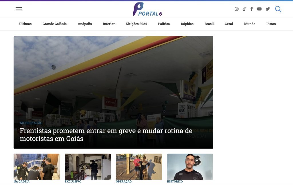 Screenshot of the Portal 6 website