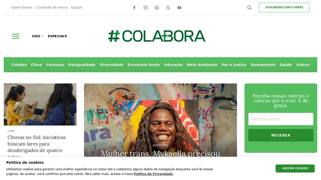 Screenshot of the Projeto #Colabora website