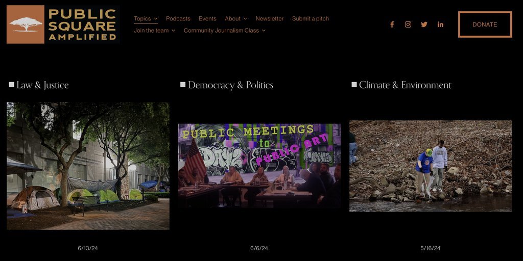 Screenshot of the Public Square Amplified website