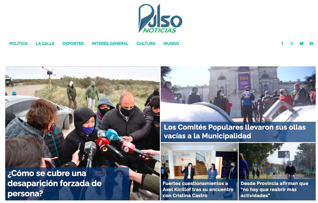 Screenshot of the Pulso Noticias website