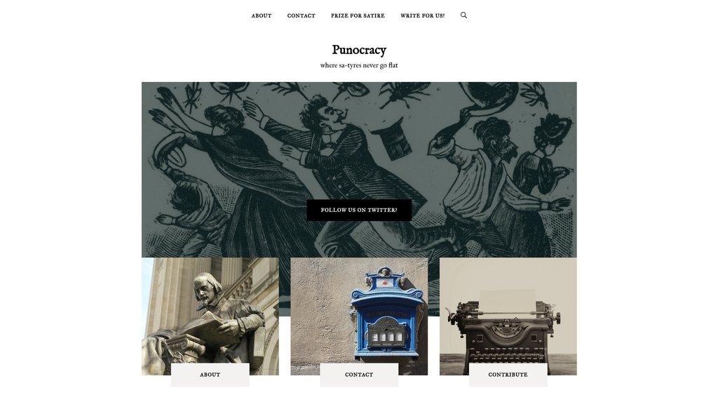 Screenshot of the Punocracy website