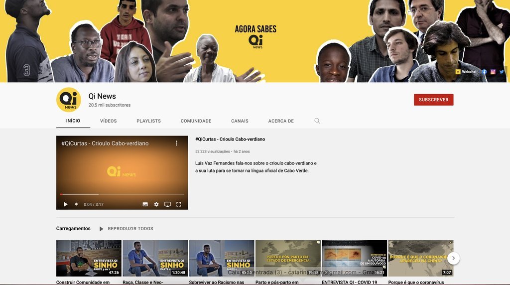 Screenshot of the Qi News website