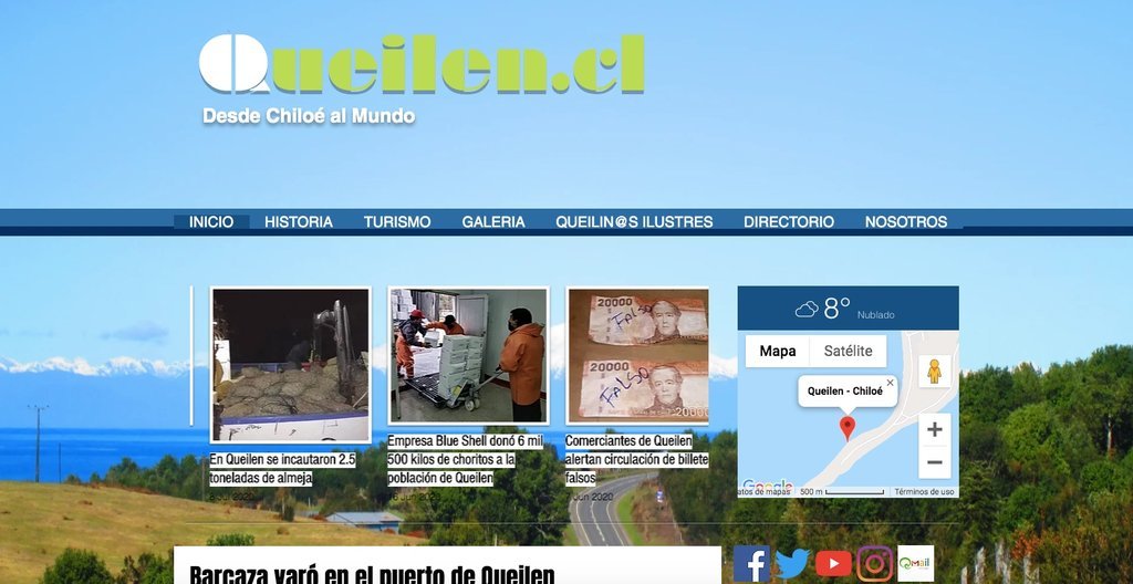 Screenshot of the Queilen.Cl website