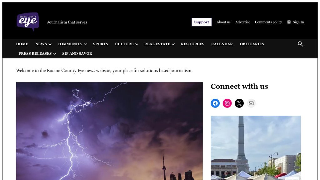 Screenshot of the Racine County Eye website