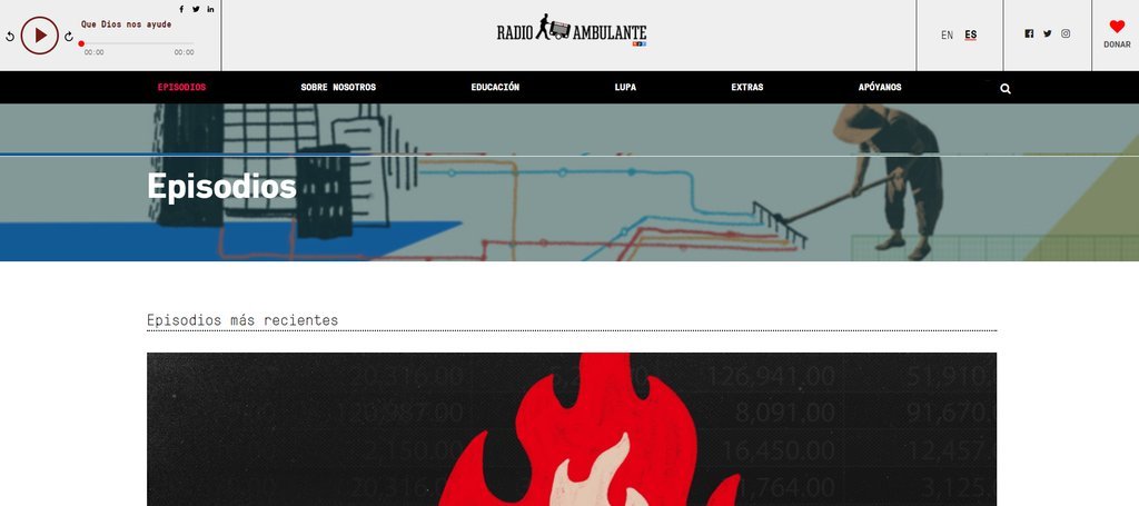Screenshot of the Radio Ambulante Estudios, Inc. website