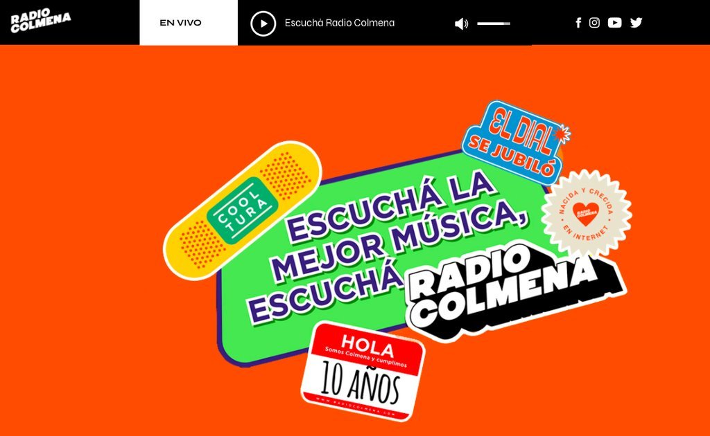 Screenshot of the Radio Colmena website