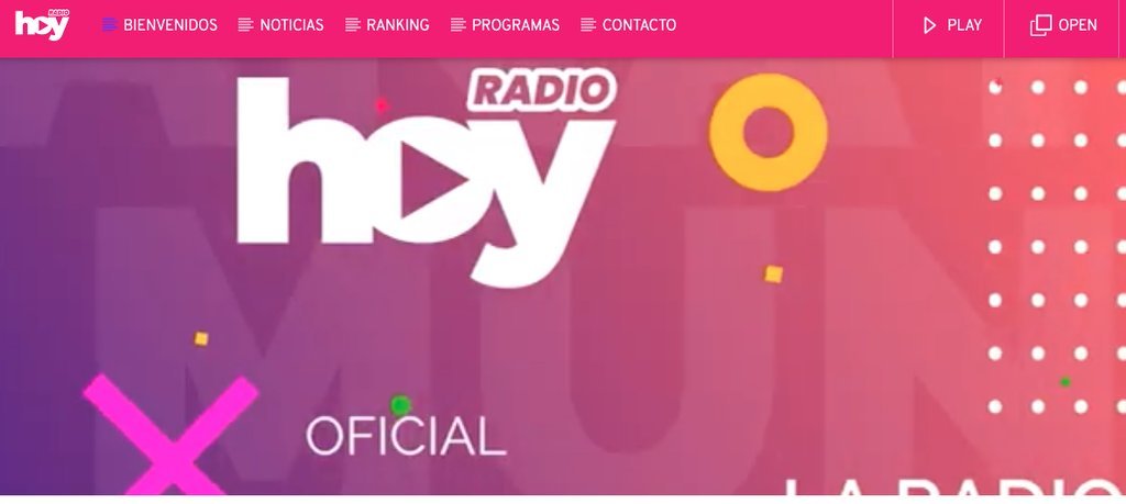 Screenshot of the Radio Hoy website