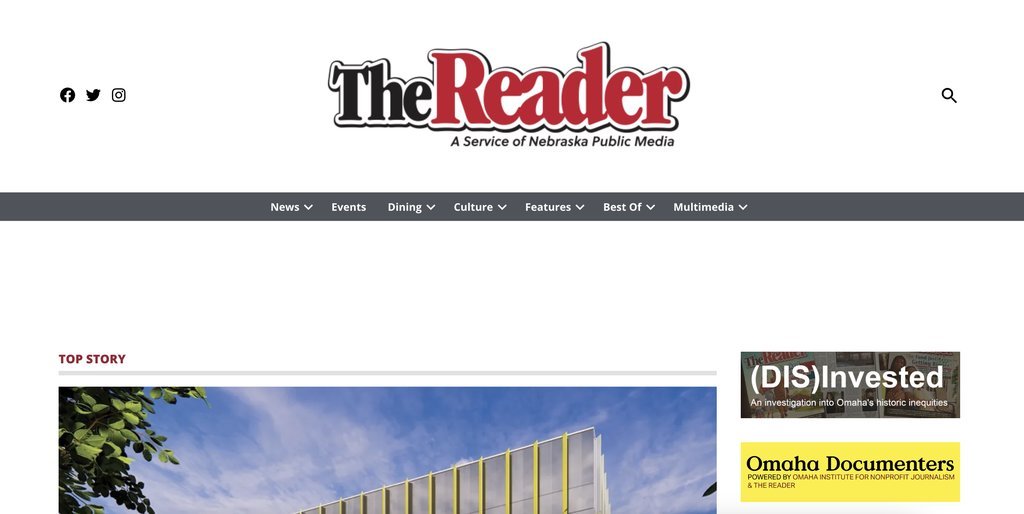 Screenshot of the The Reader website