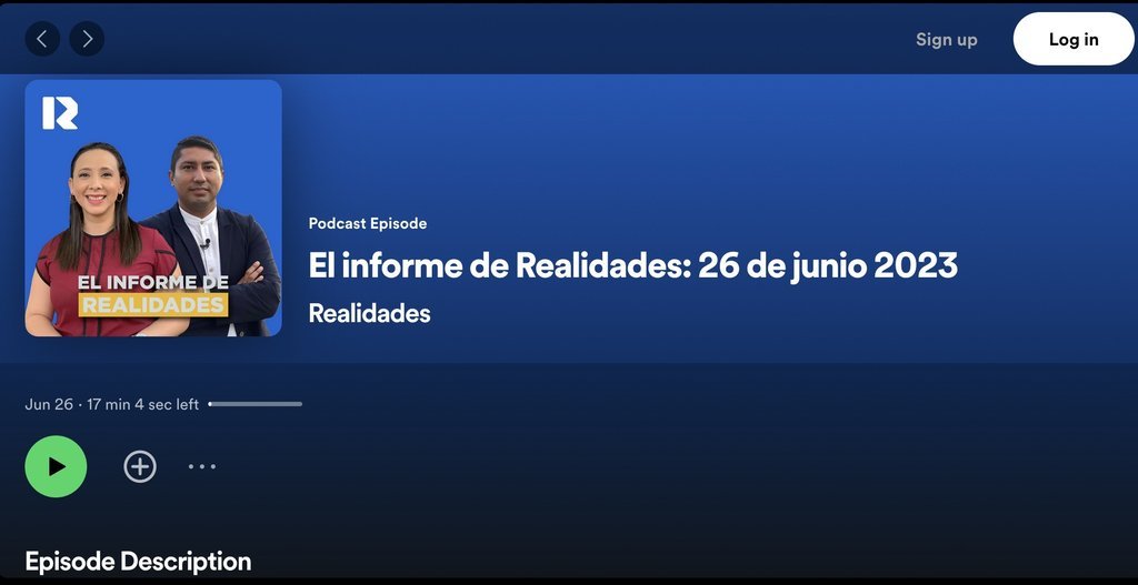 Screenshot of the Realidades website