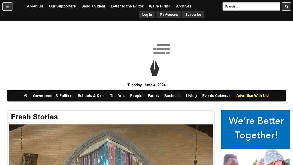 Screenshot of the Red Hook Daily Catch, The website