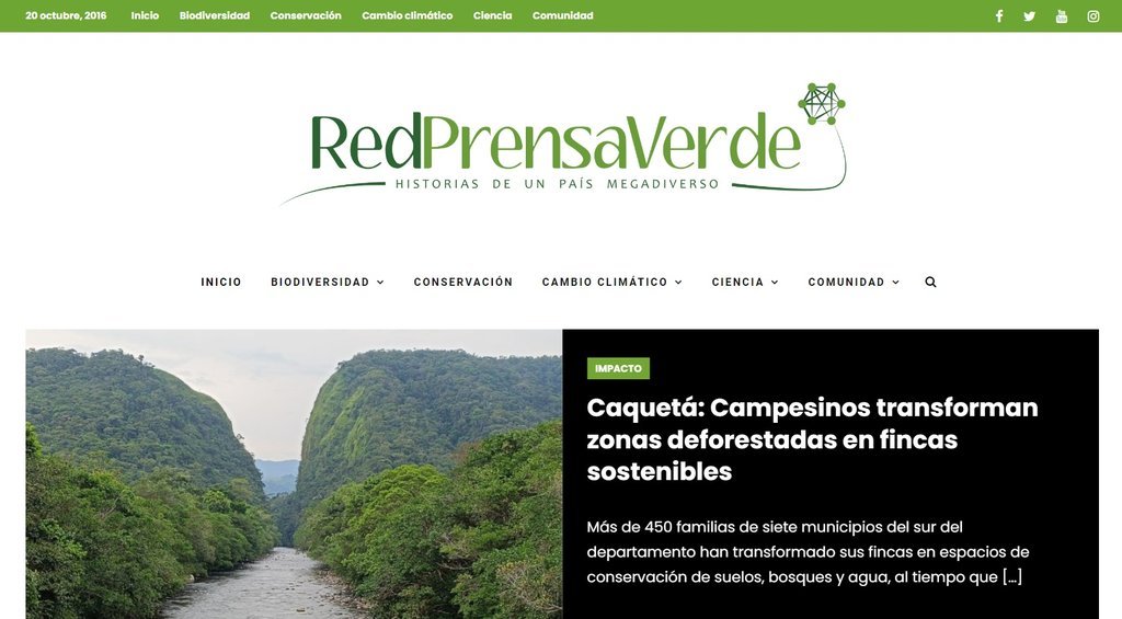 Screenshot of the Red Prensa Verde website