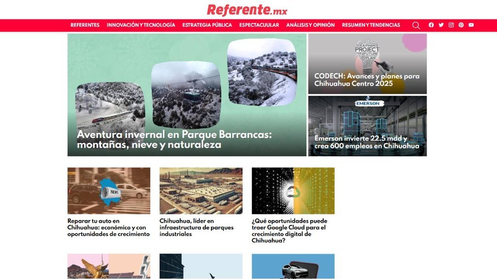 Screenshot of the Referente website