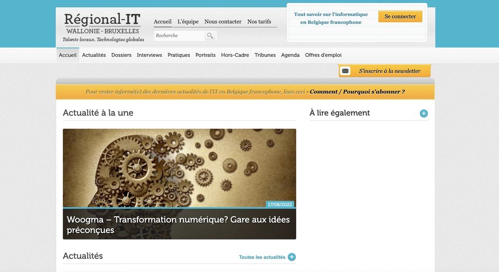 Screenshot of the Regional-IT website