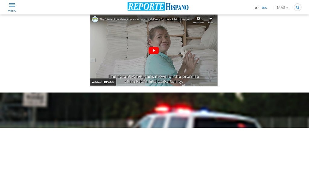 Screenshot of the Reporte Hispano website