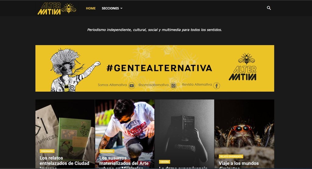 Screenshot of the Revista Alternativa website