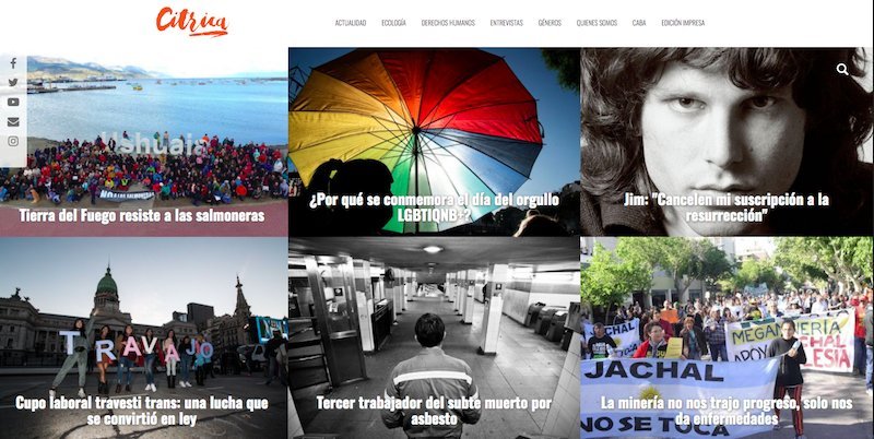 Screenshot of the Revista Citrica website